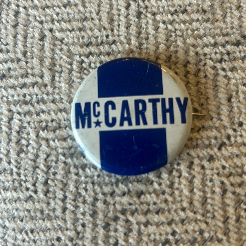 Vintage McCarthy Political Button.